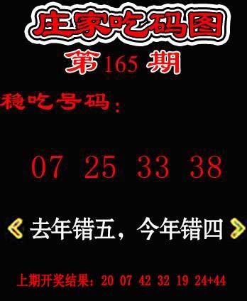 2024165期庄家吃码图