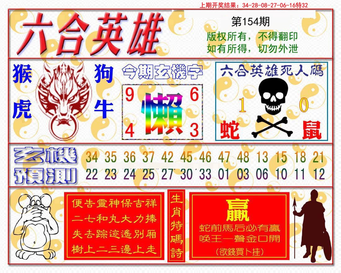 2024154期六合英雄