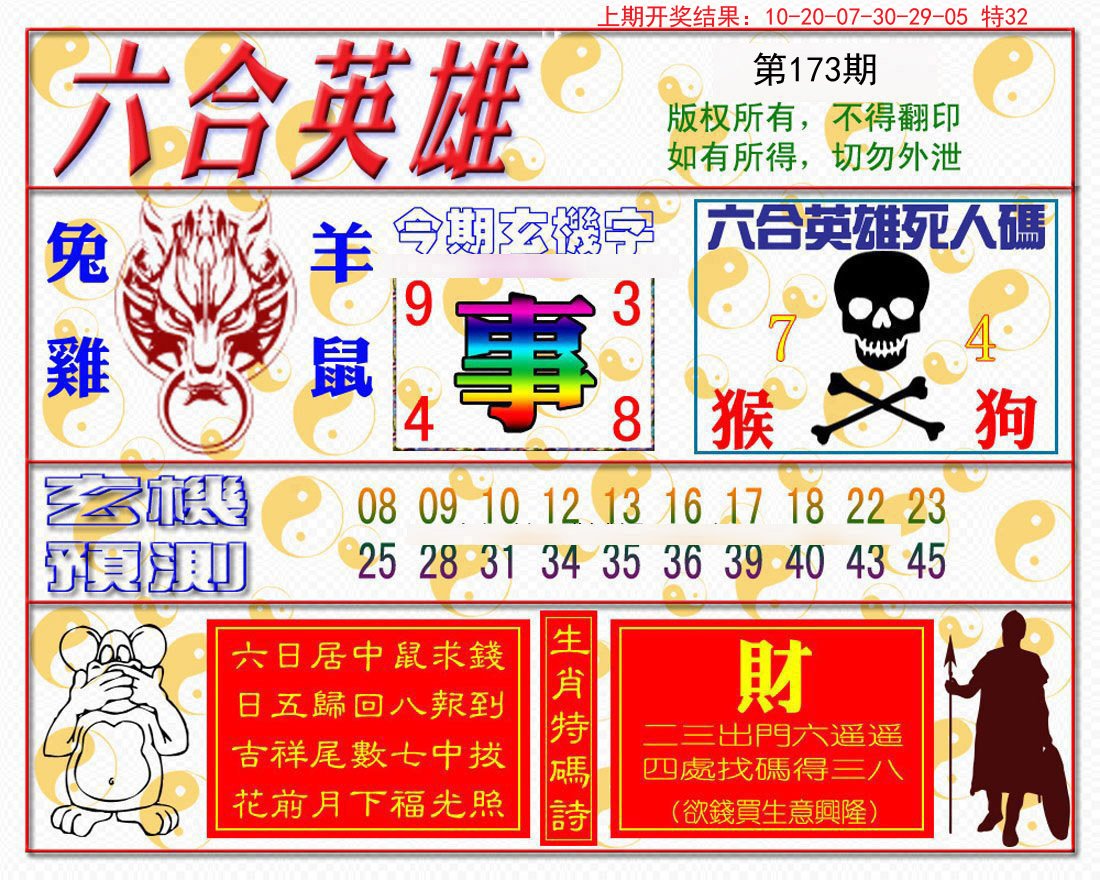 2024173期六合英雄