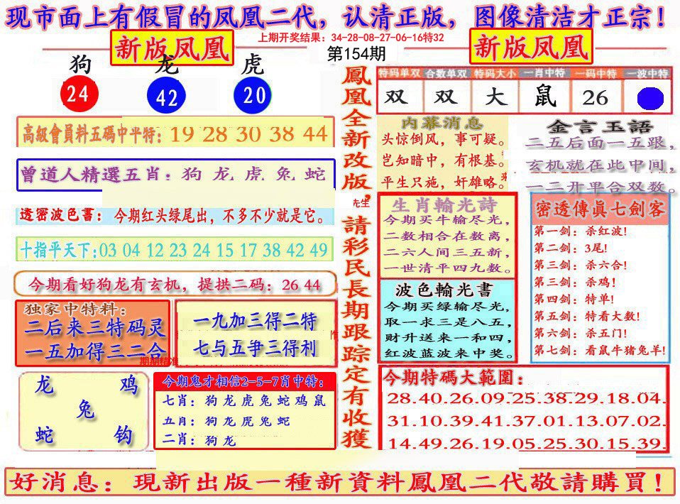 2024154期另二代凤凰报