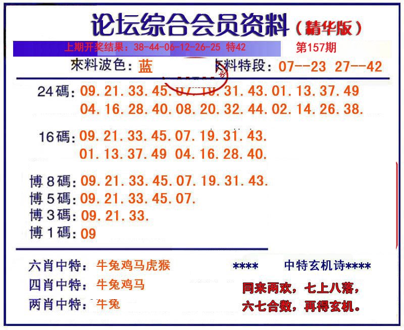 2024157期综合会员资料
