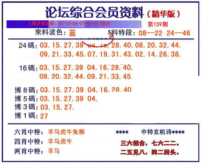 2024159期综合会员资料