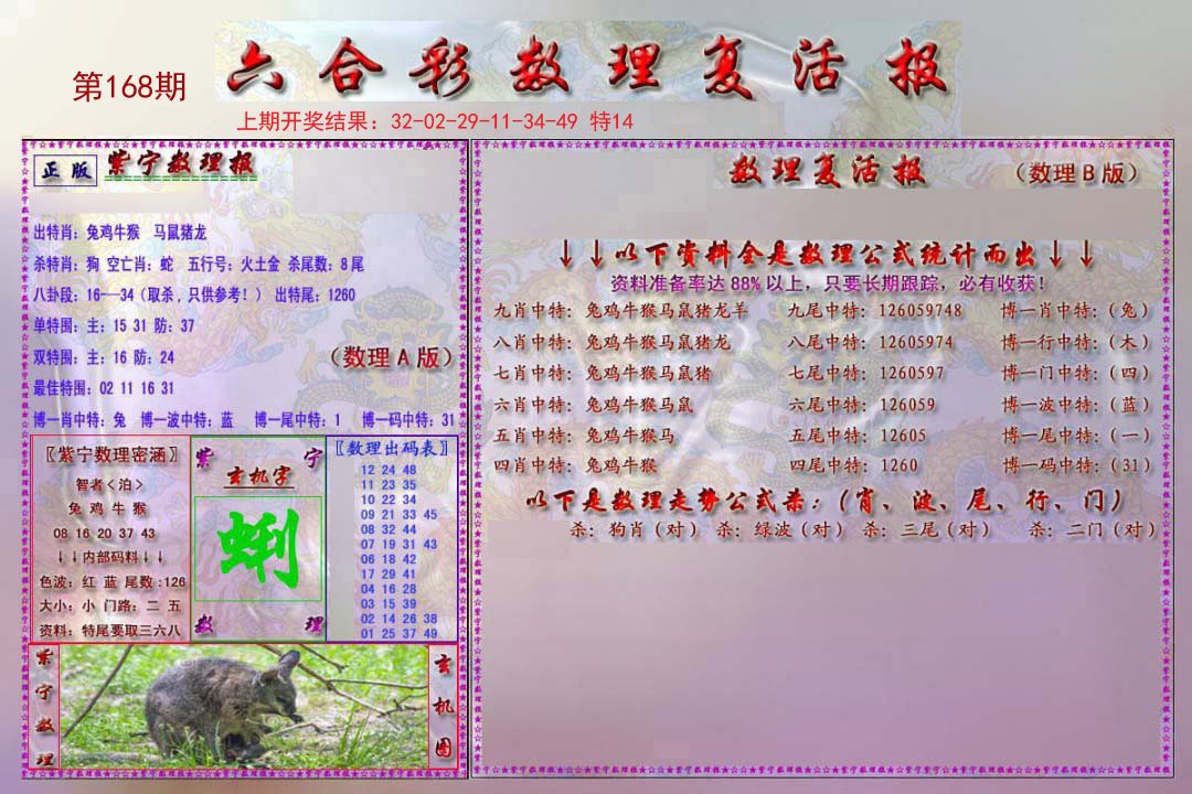 2024168期数理复活报
