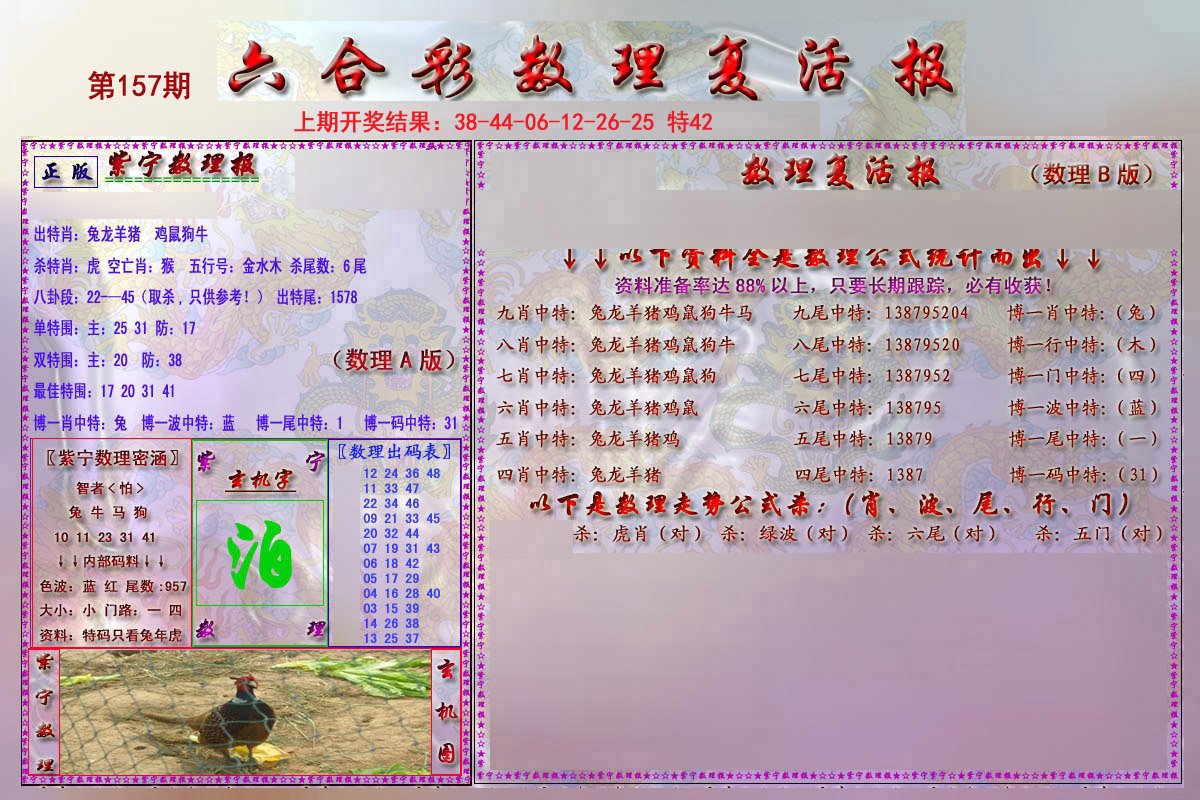2024157期数理复活报