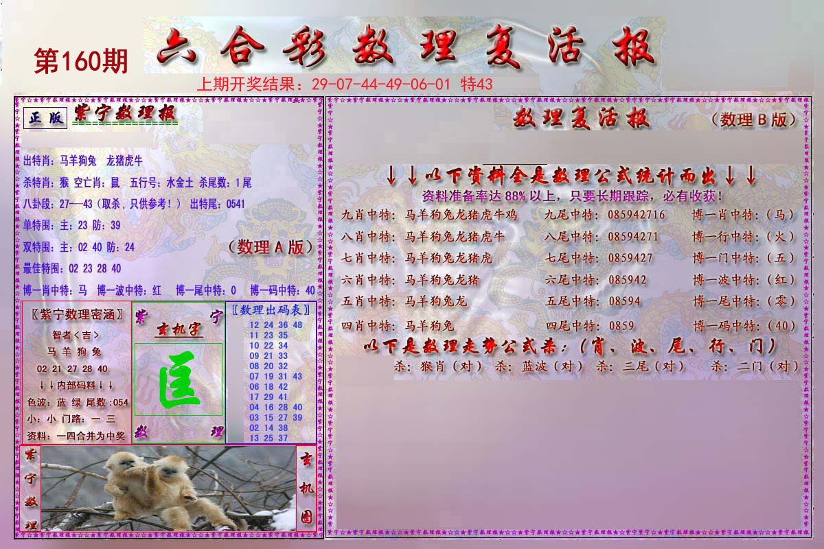 2024160期数理复活报
