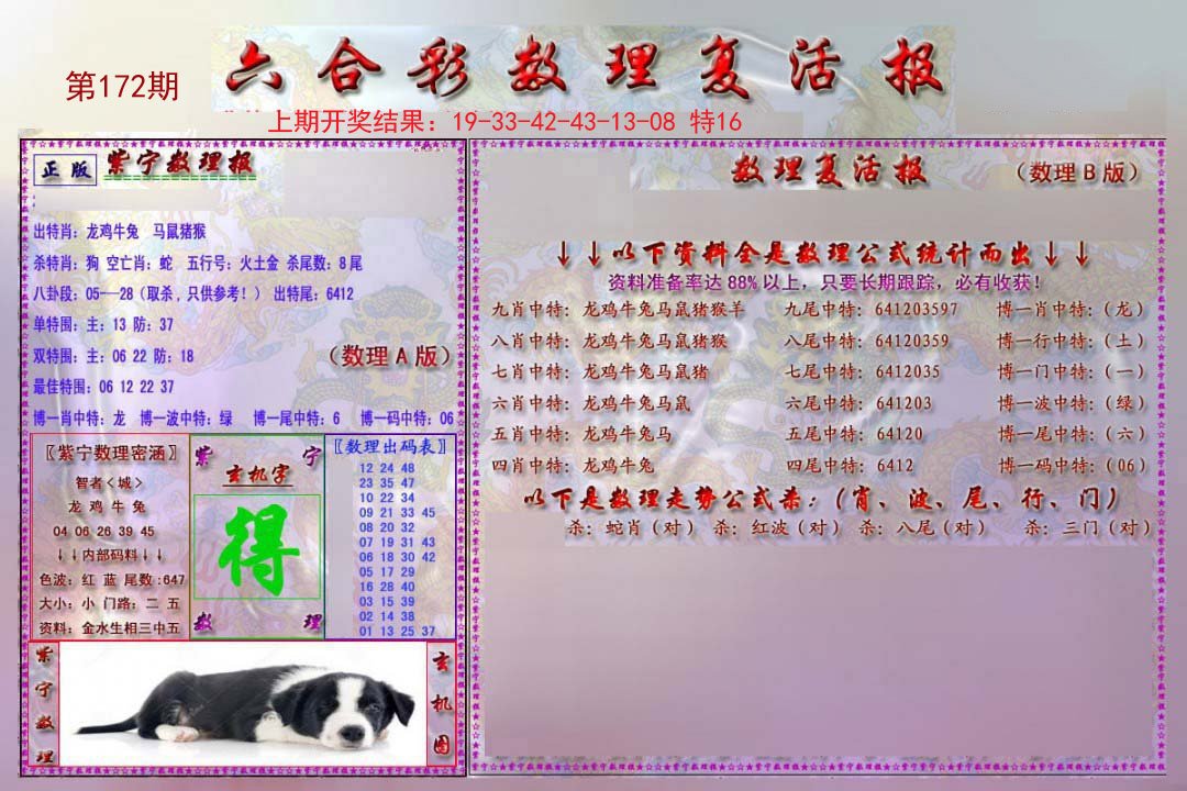 2024172期数理复活报