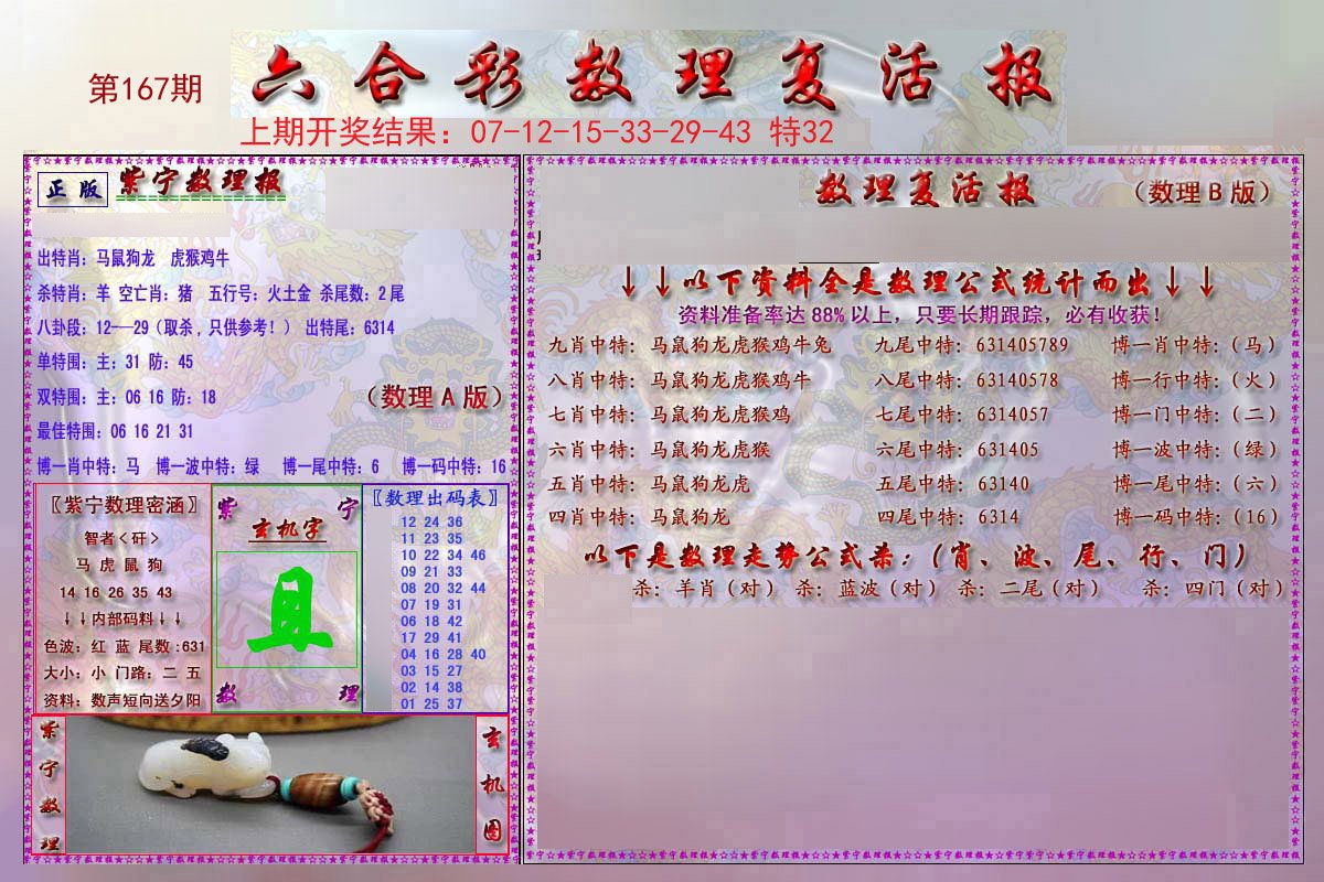 2024167期数理复活报