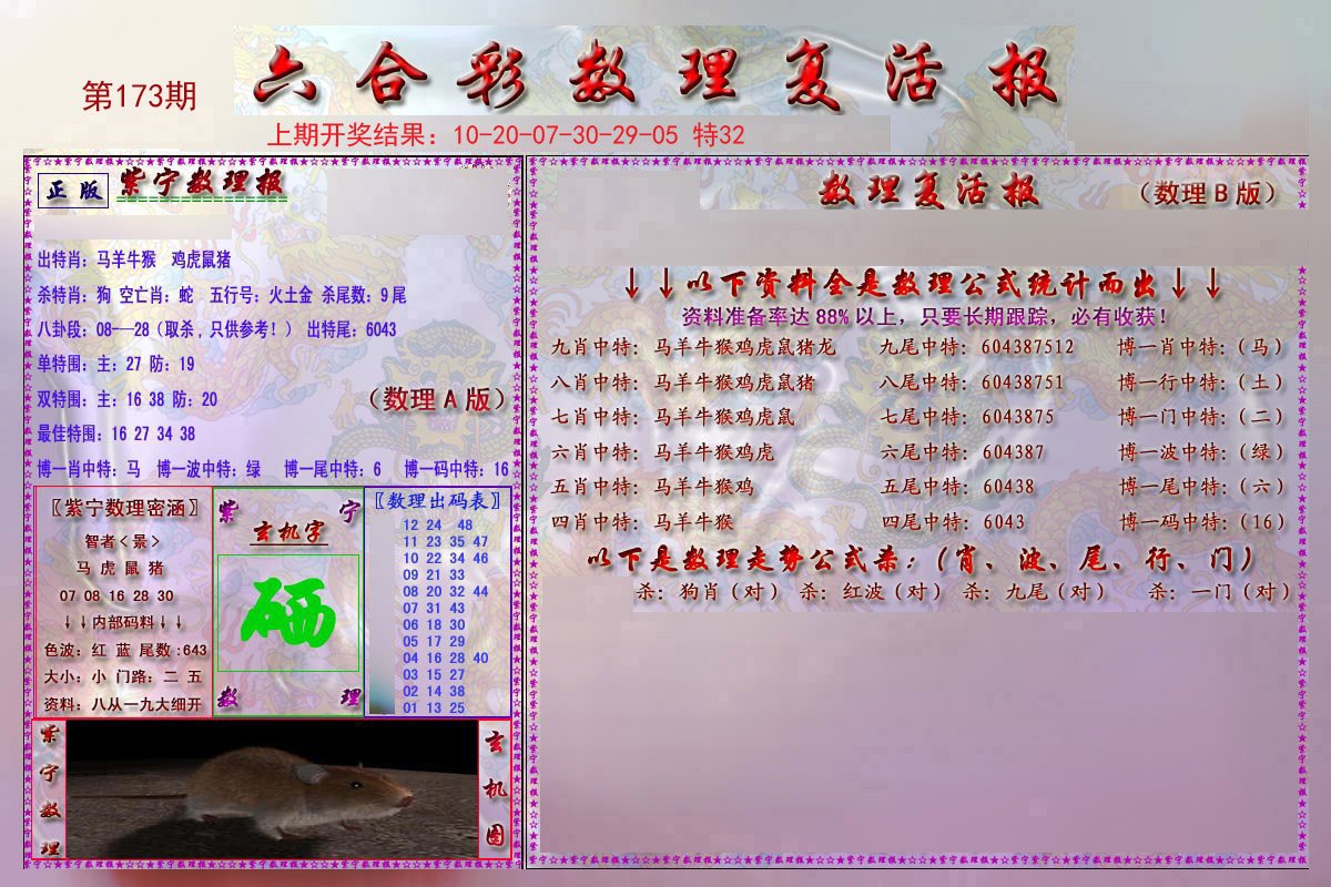 2024173期数理复活报
