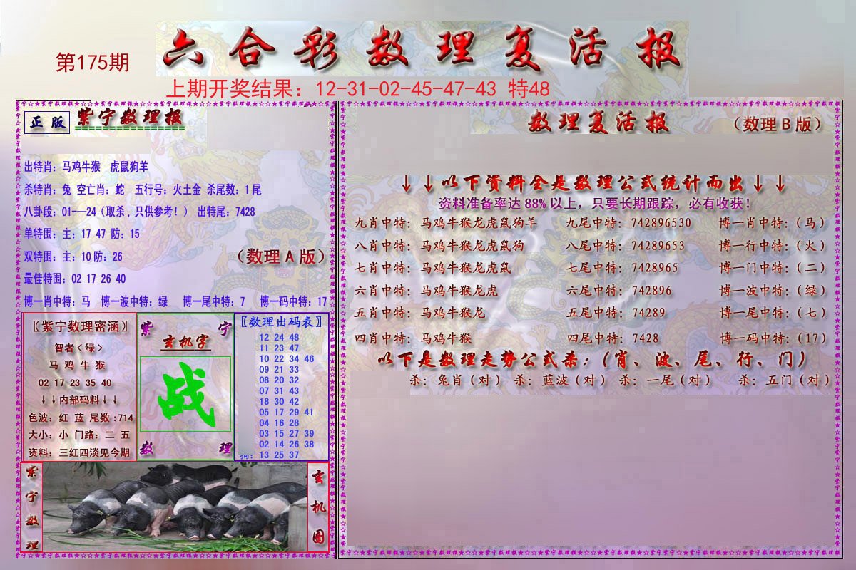 2024175期数理复活报