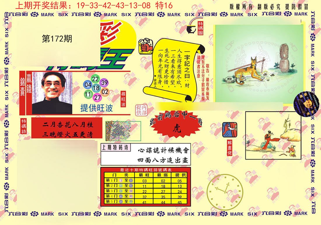 2024172期心水特码(信封)