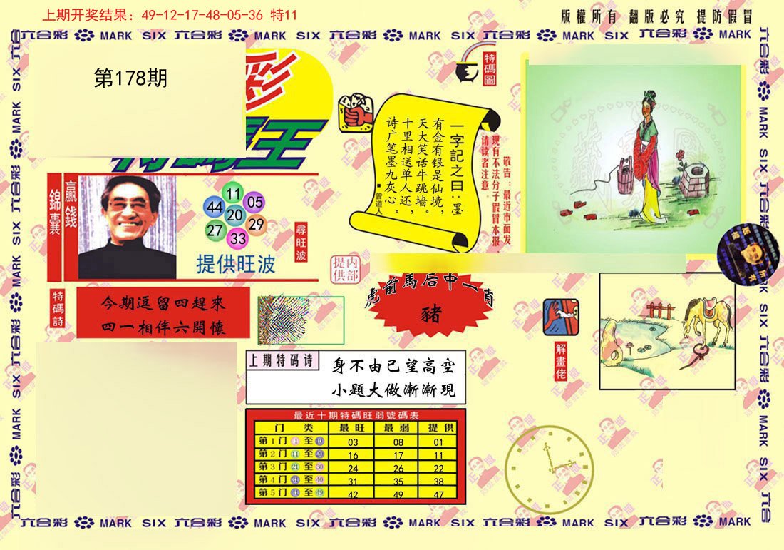 2024178期心水特码(信封)