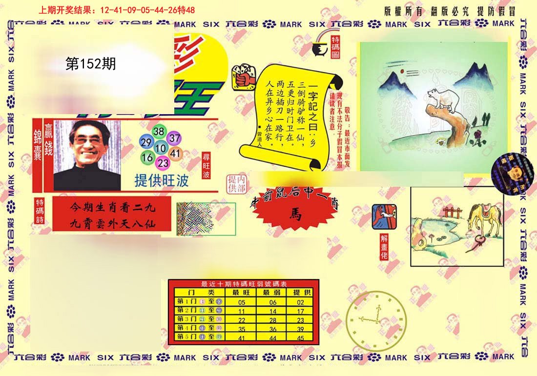 2024152期心水特码(信封)