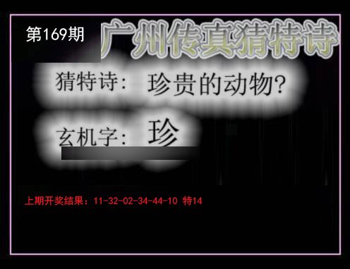 2024169期广州传真猜特诗