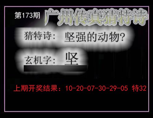 2024173期广州传真猜特诗