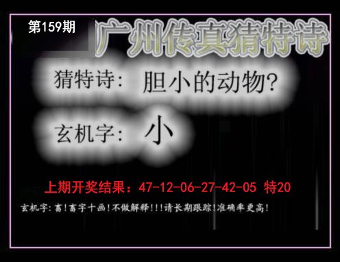 2024159期广州传真猜特诗