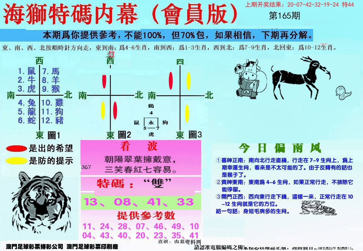 2024165期另版海狮特码内幕报