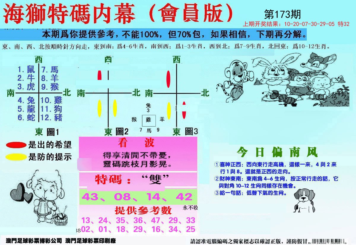 2024173期另版海狮特码内幕报
