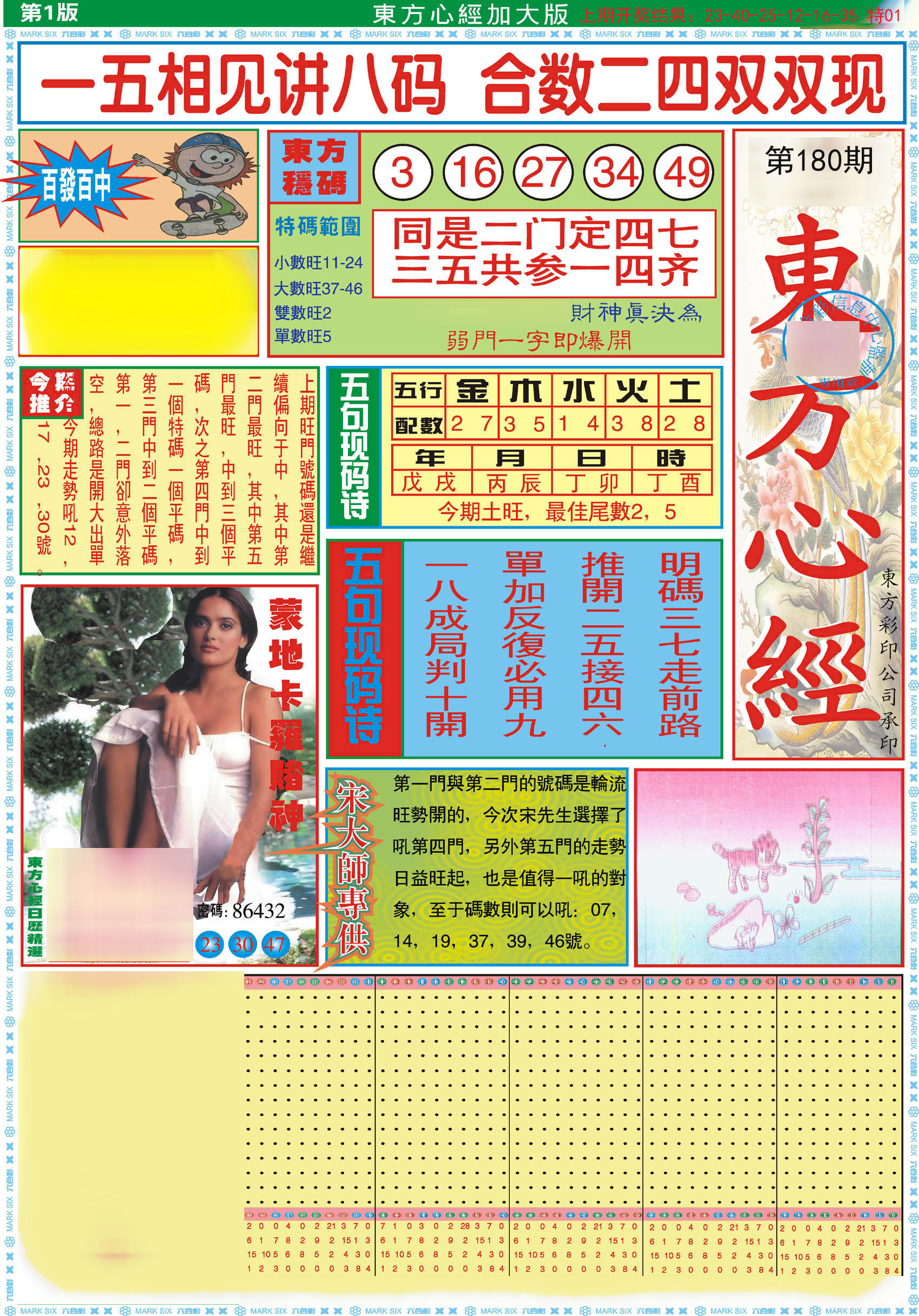 2024180期东方心经A加大版