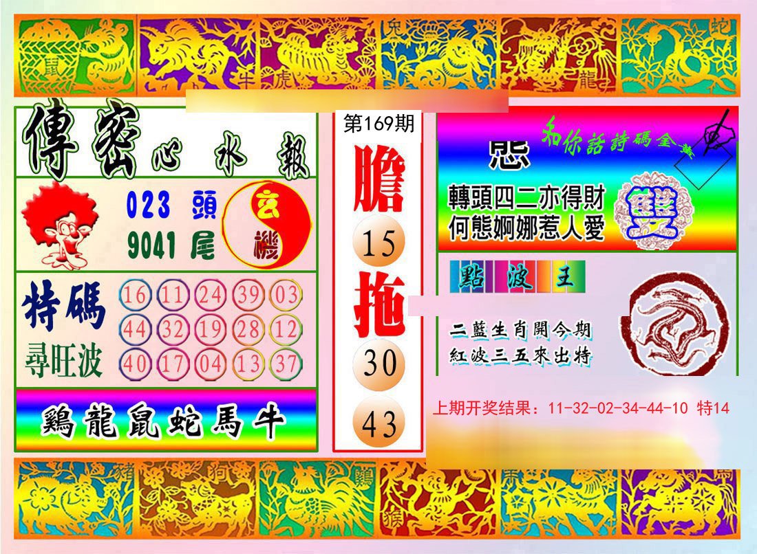 2024169期传密心水报