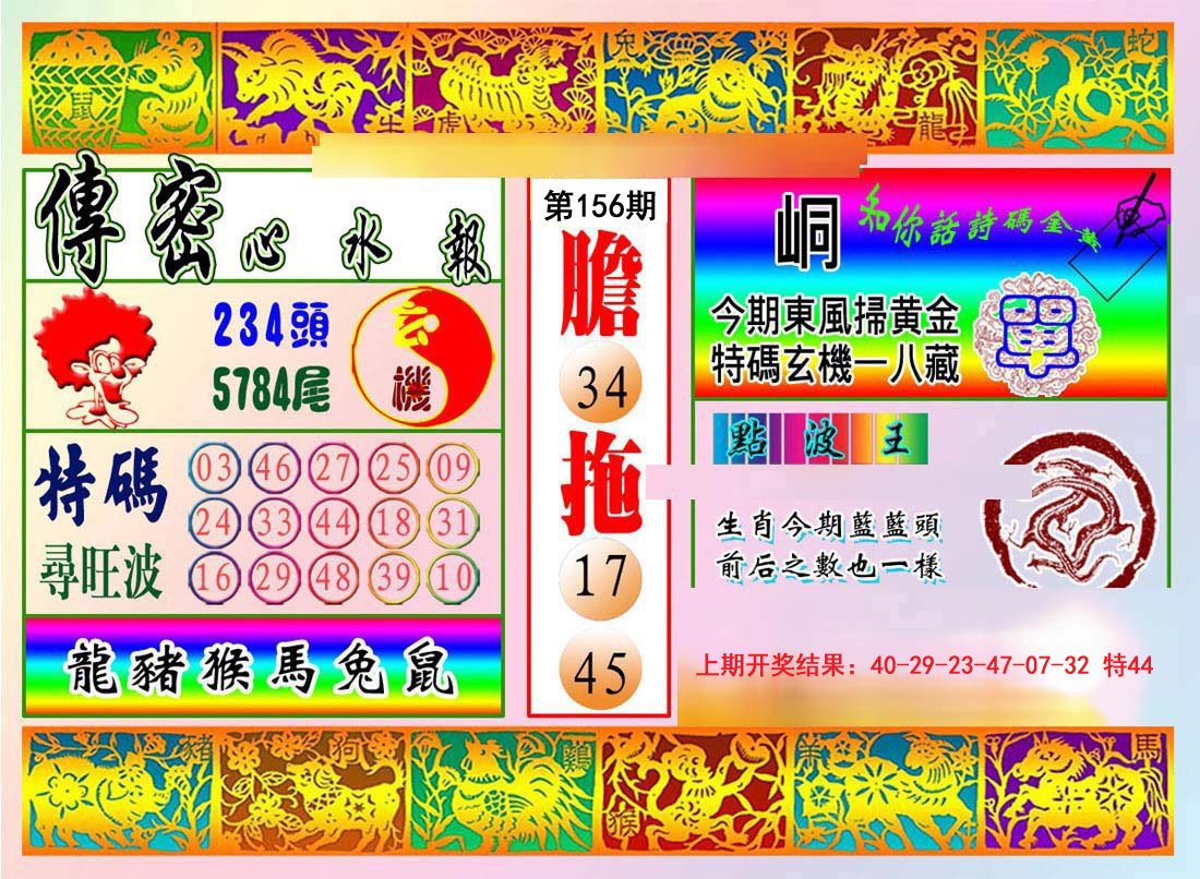 2024156期传密心水报