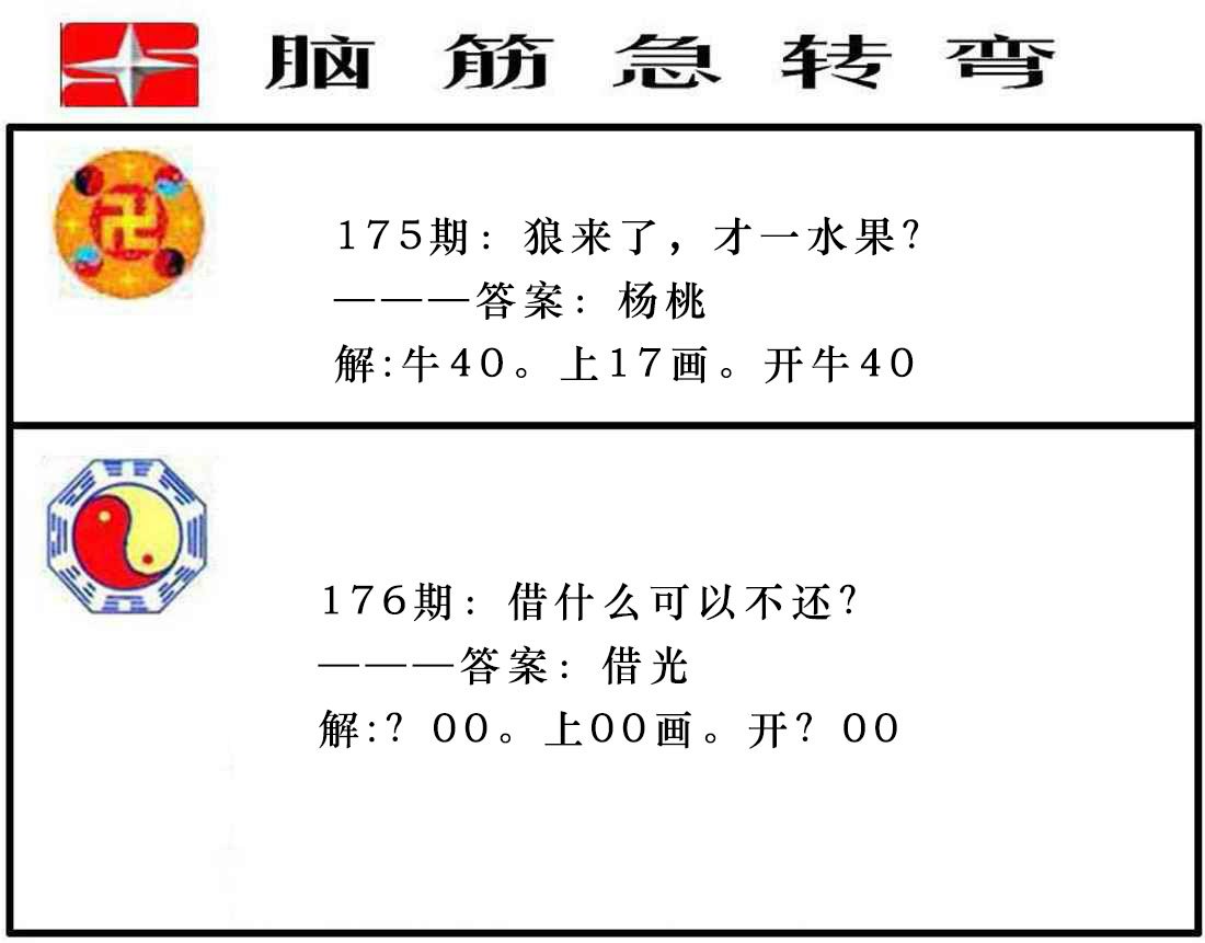 2024176期脑筋急转弯