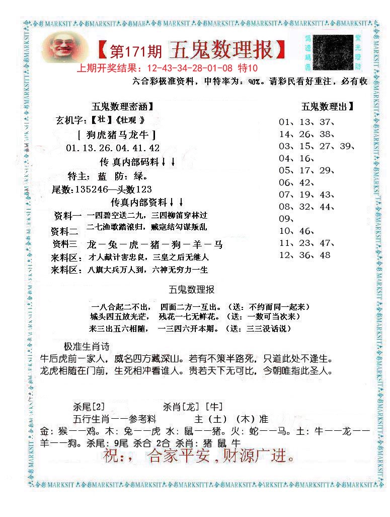 2024171期五鬼数理报