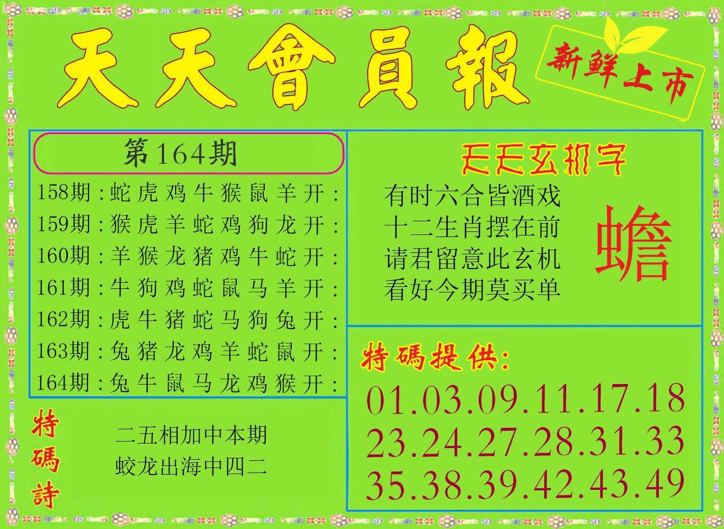 2024164期天天会员报