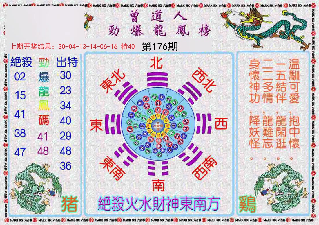 2024176期曾道人劲爆龙凤榜