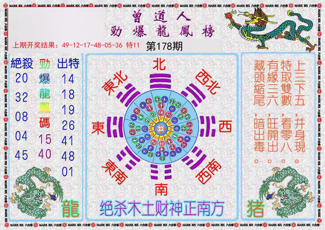 2024178期曾道人劲爆龙凤榜