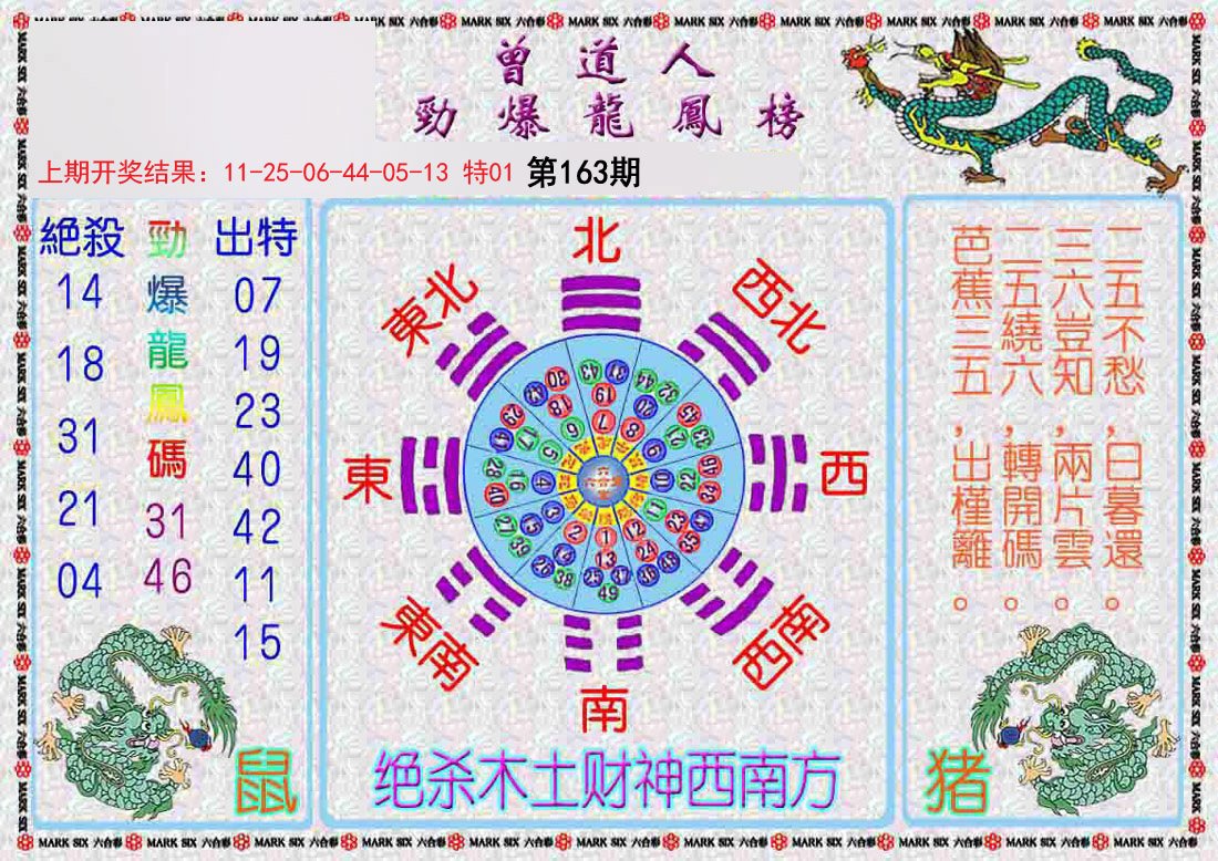 2024163期曾道人劲爆龙凤榜