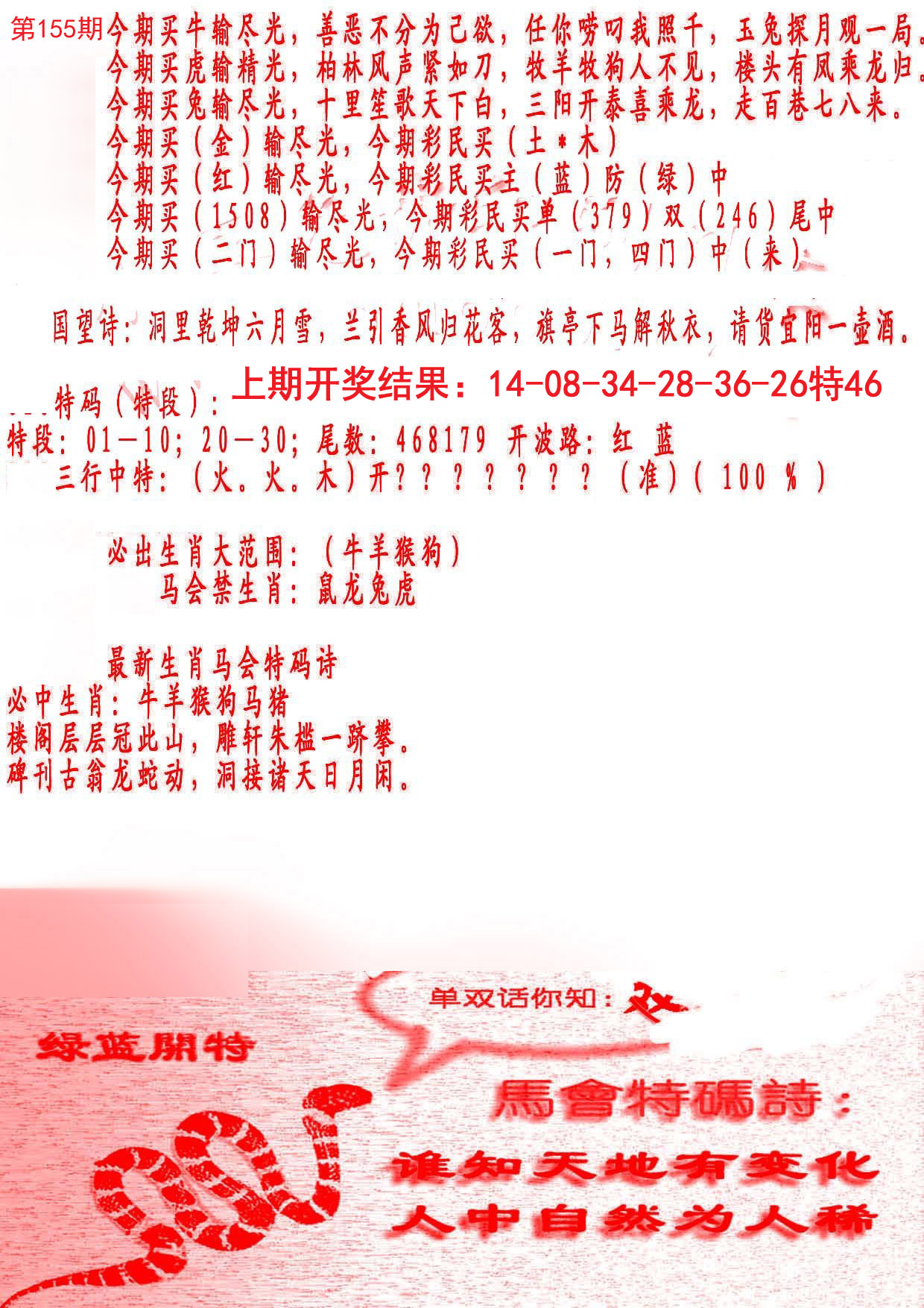 2024155期蛇报B