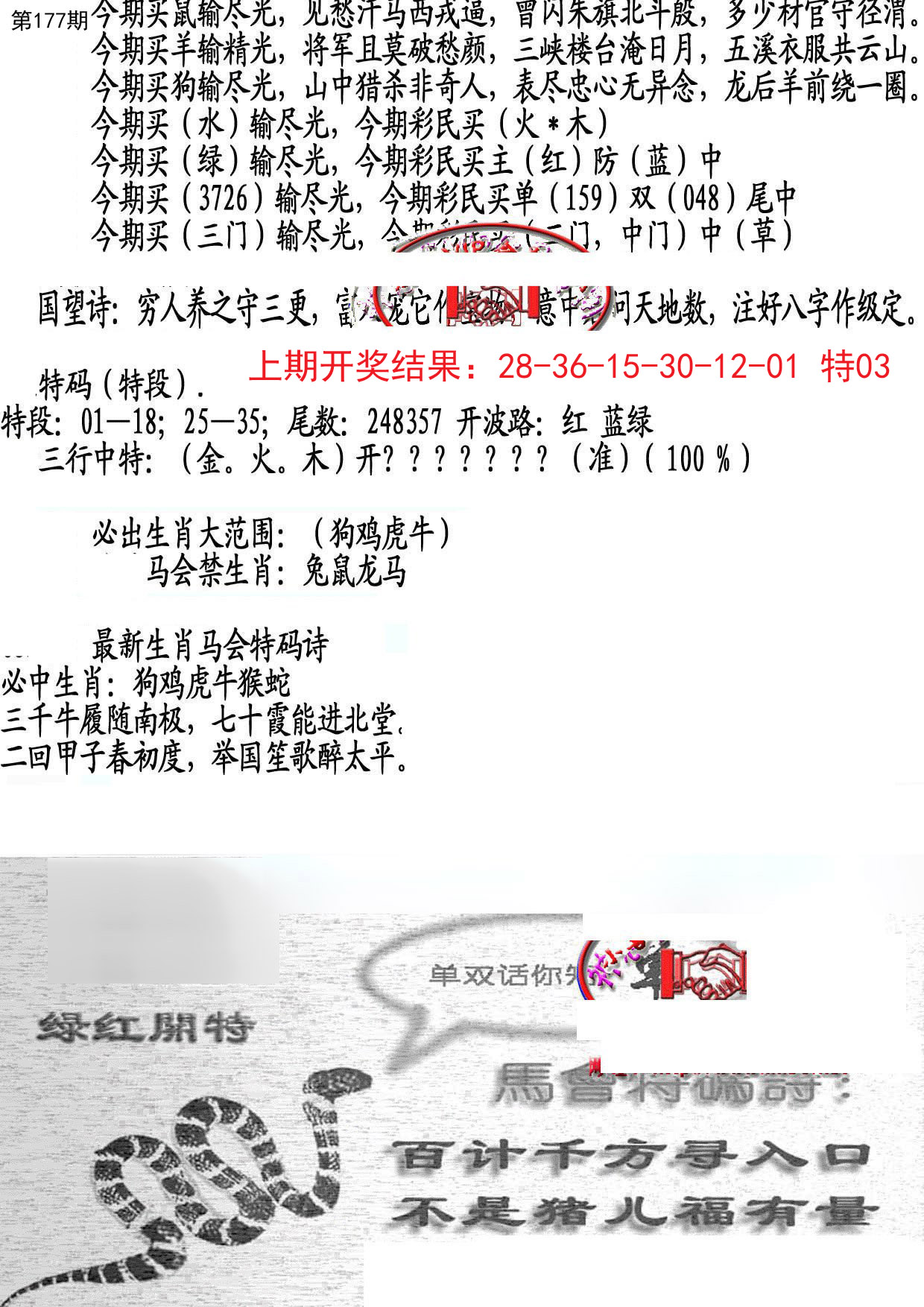 2024177期蛇报B