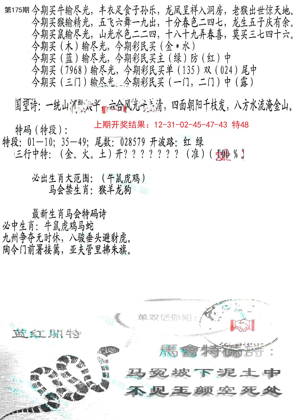 2024175期蛇报B