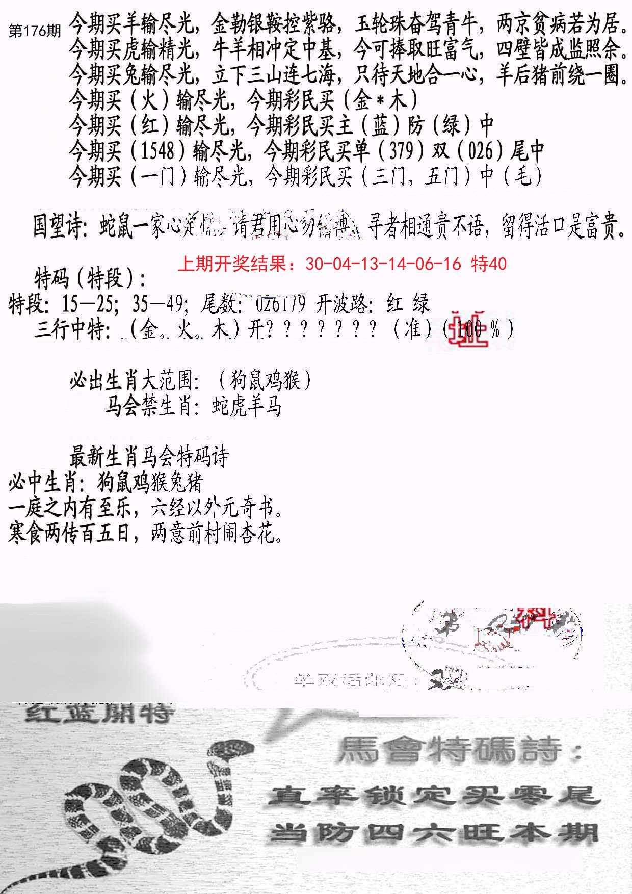 2024176期蛇报B