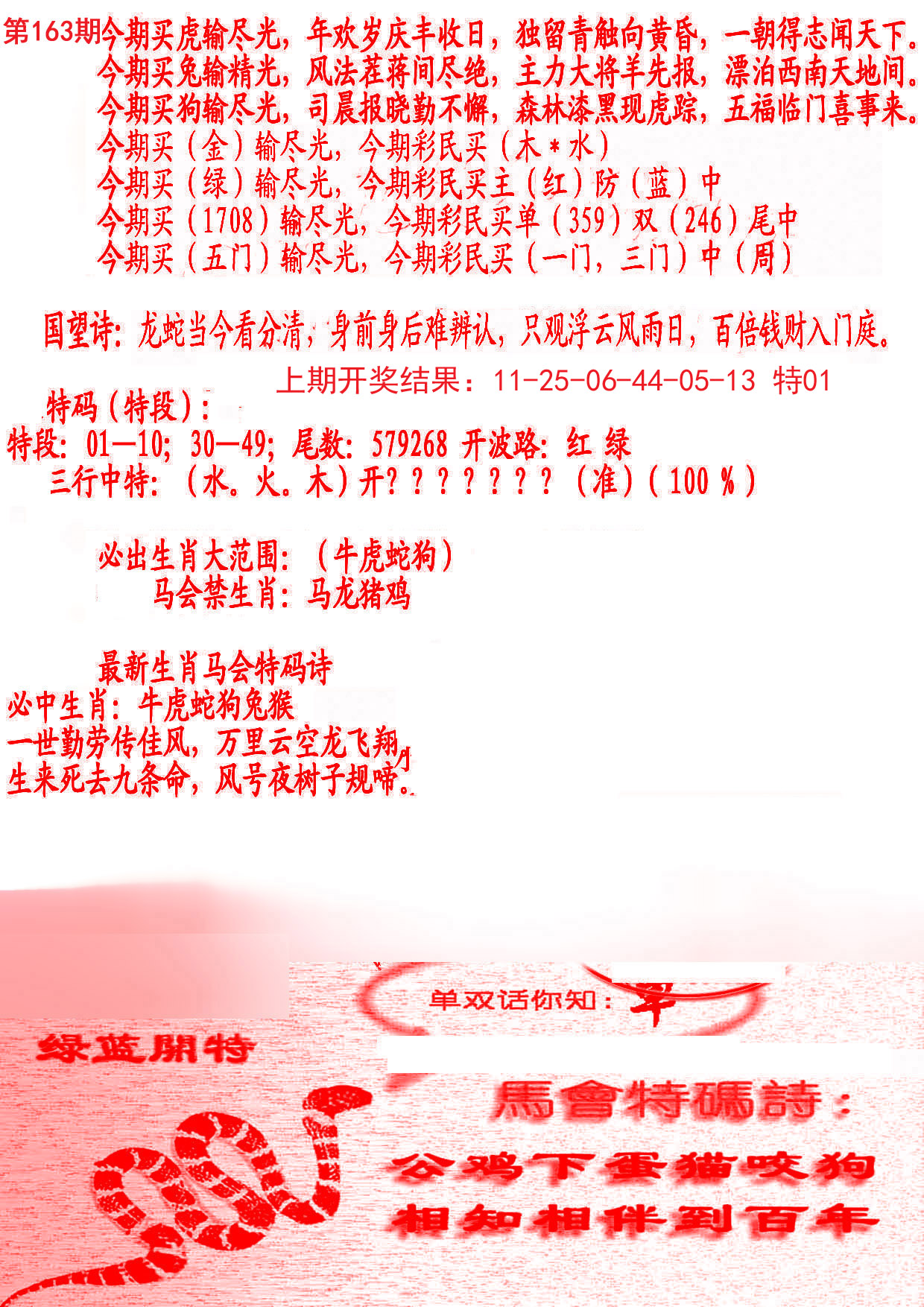 2024163期蛇报B