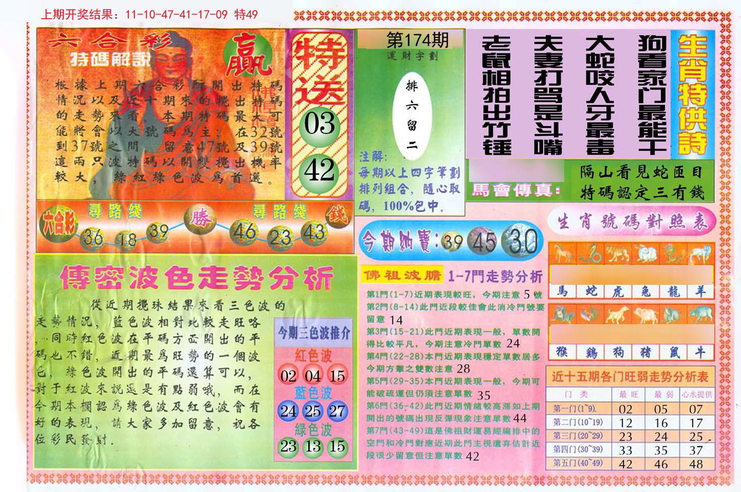 2024174期白小姐三点传密B