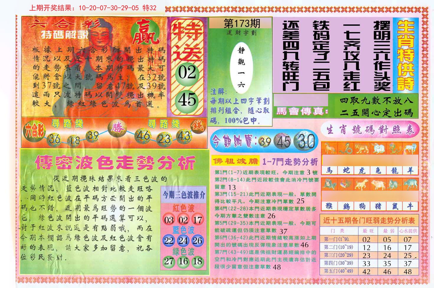 2024173期白小姐三点传密B