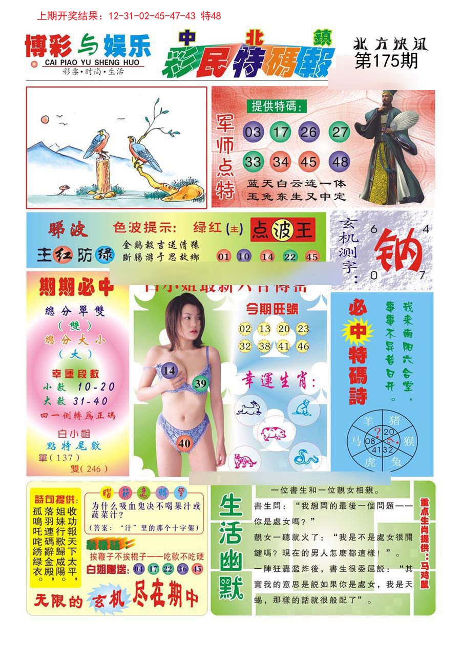 2024175期中北彩民特码报