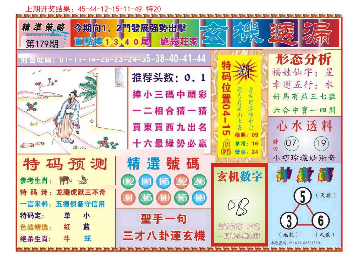 2024179期玄机透漏