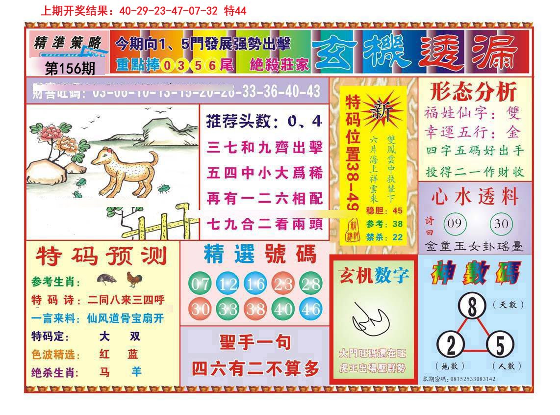 2024156期玄机透漏