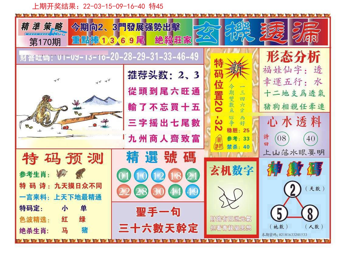 2024170期玄机透漏