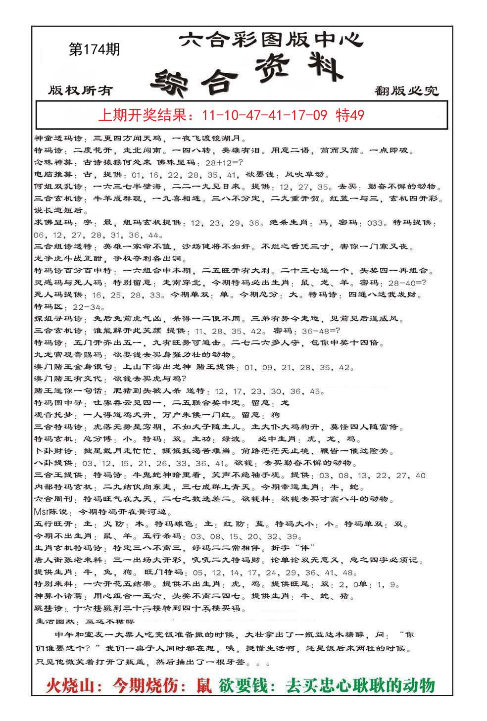 2024174期内部综合资料