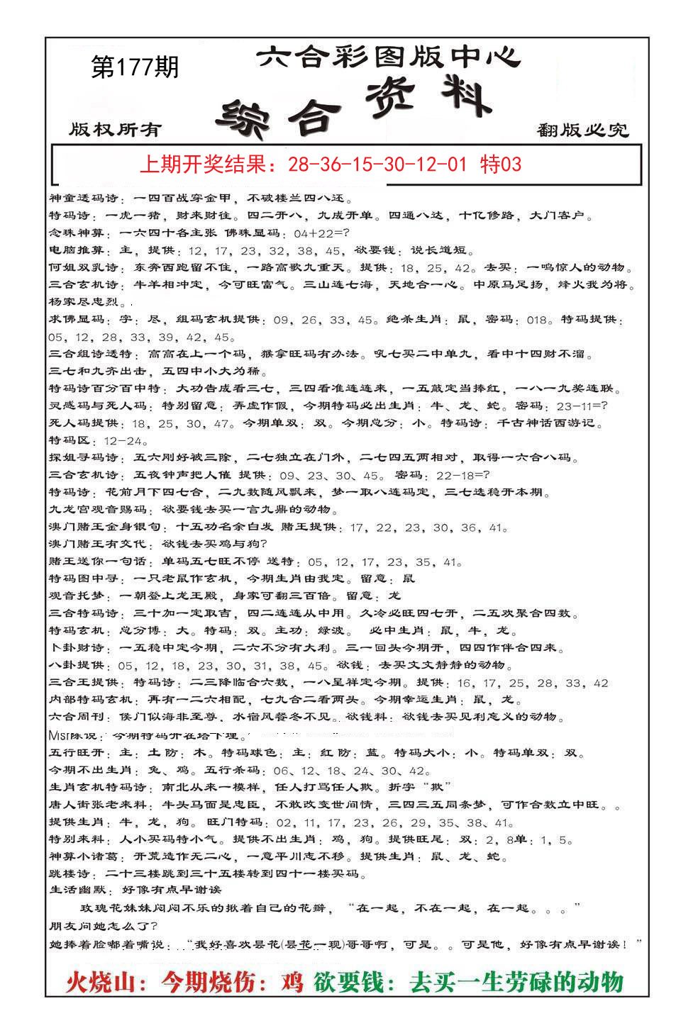 2024177期内部综合资料