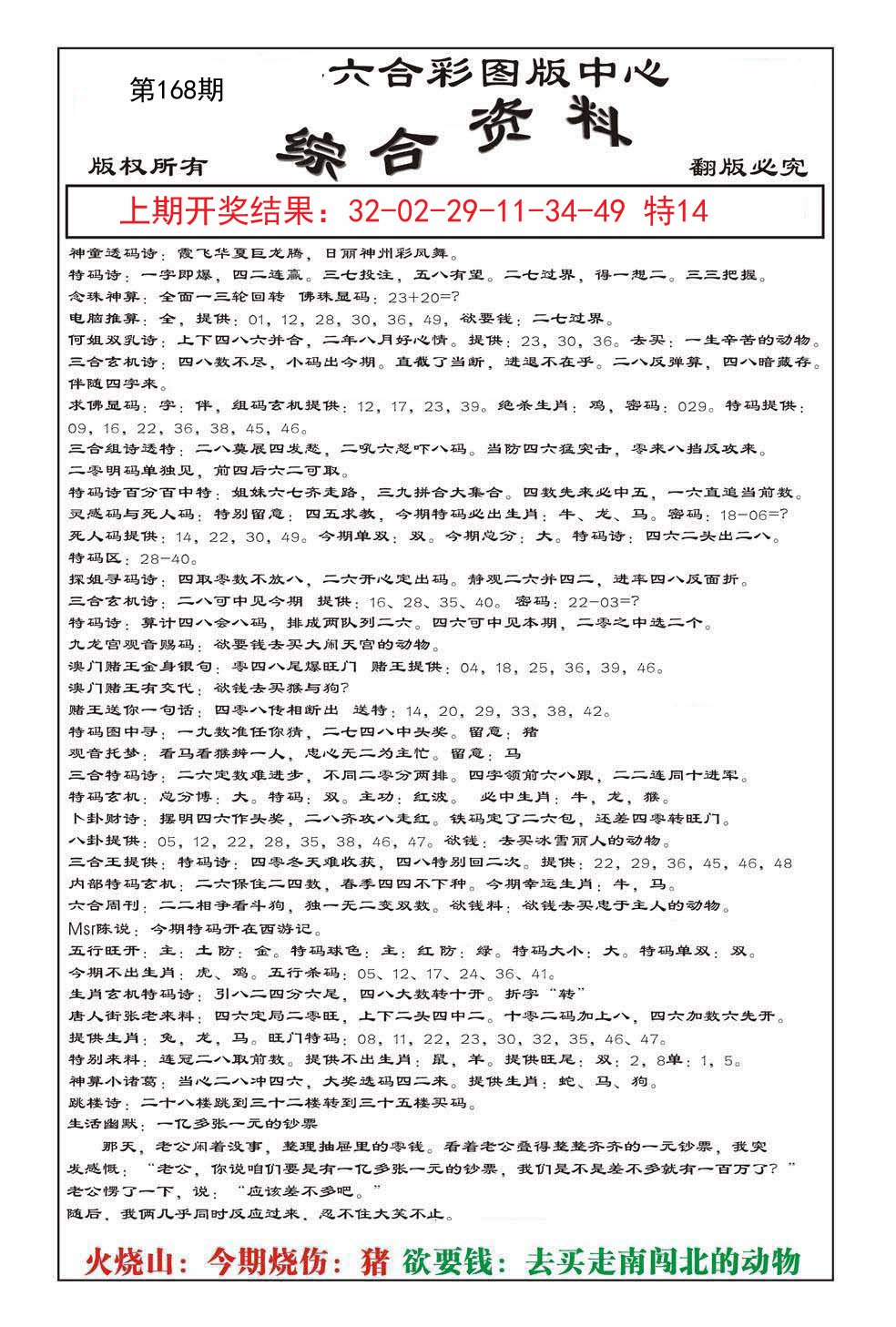 2024168期内部综合资料