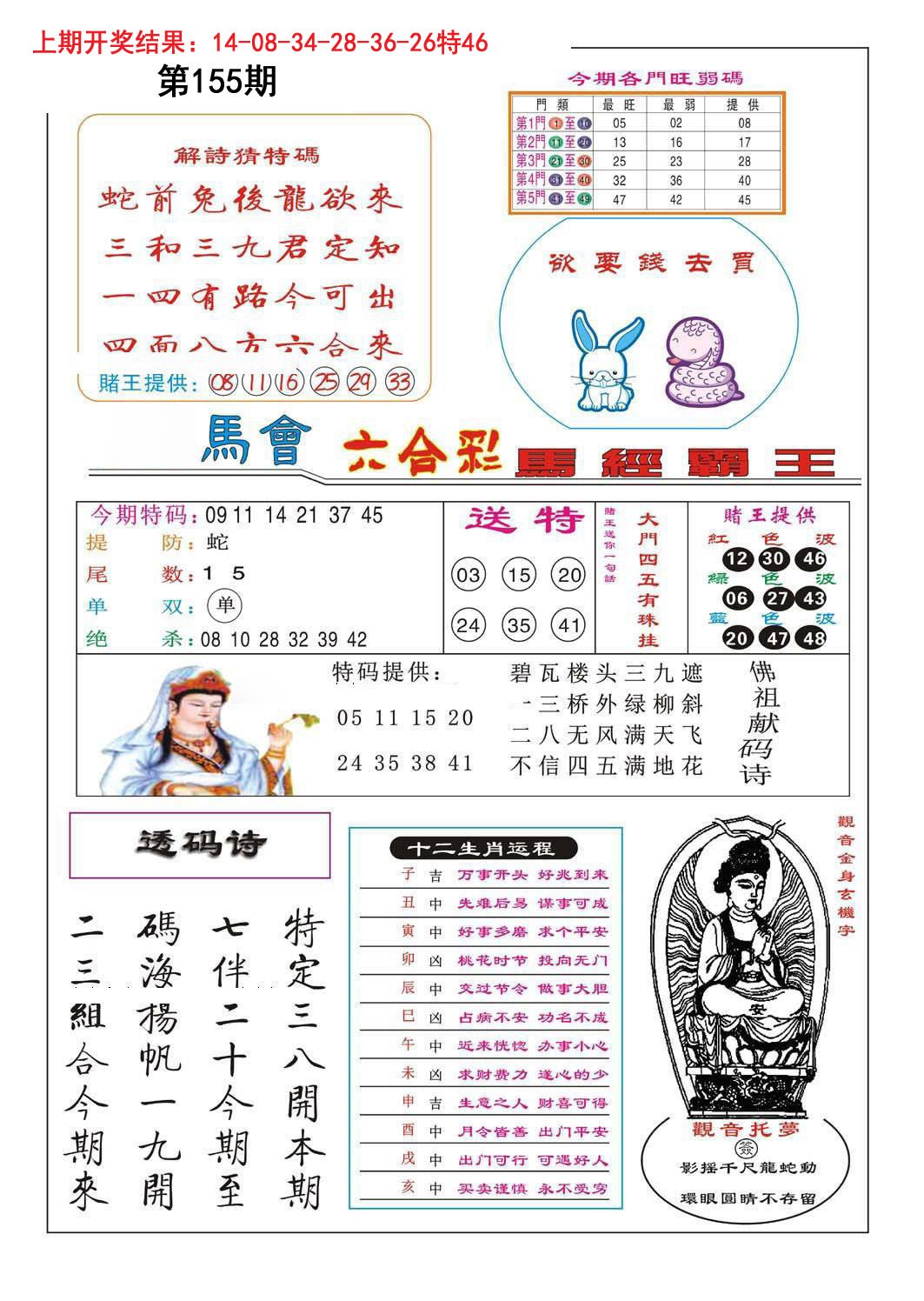 2024155期马经霸王
