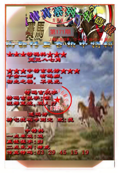 2024171期马会传真-特码报