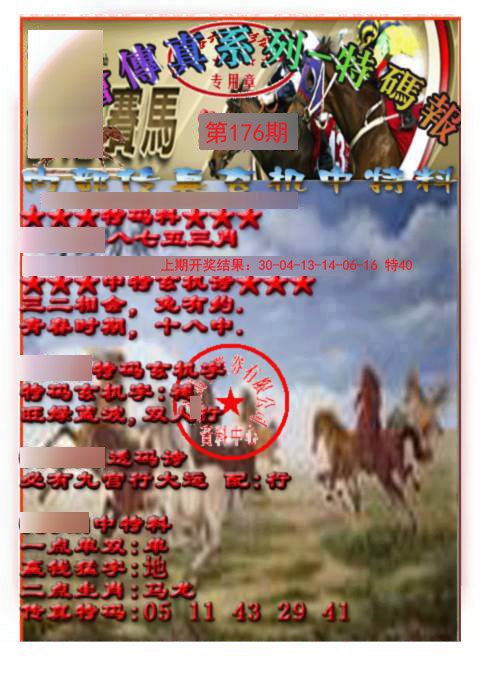 2024176期马会传真-特码报