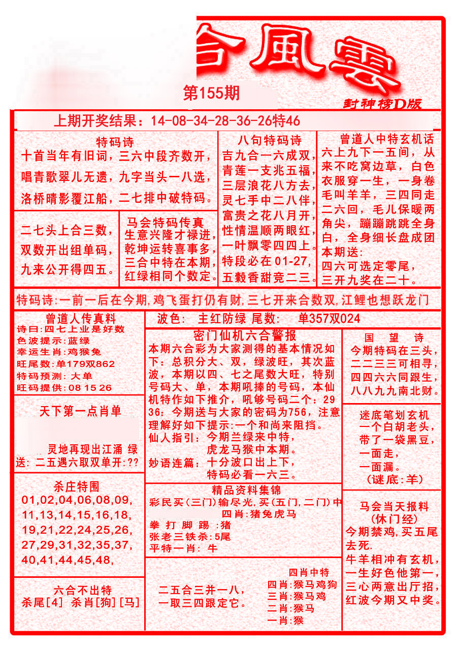 2024155期六合风云A