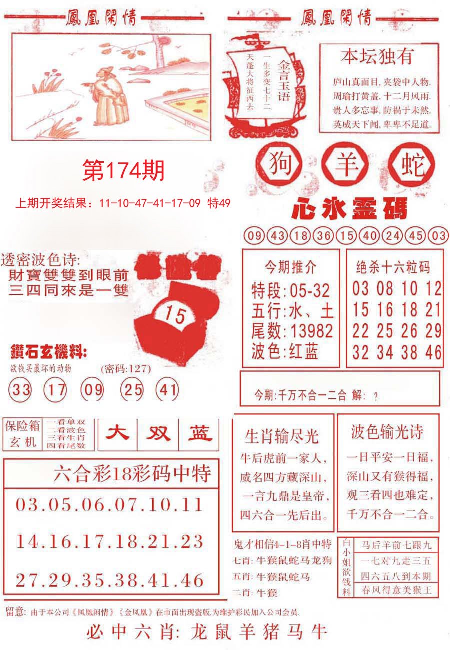 2024174期凤凰闲情B
