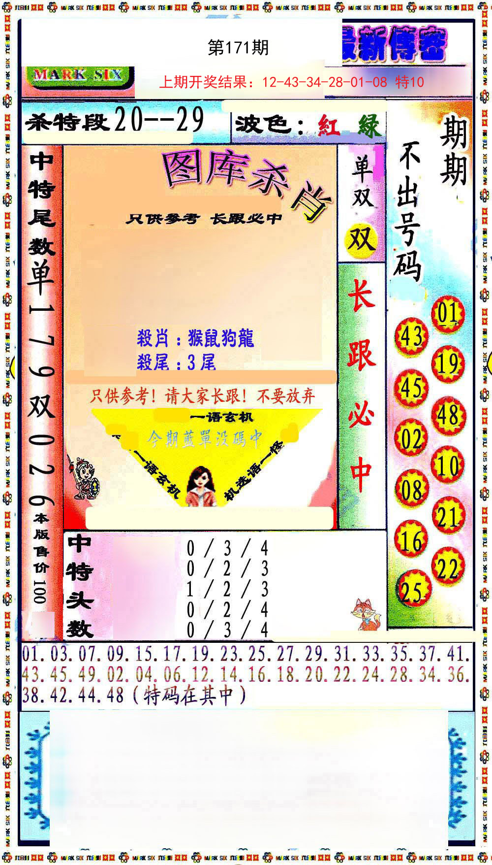 2024171期最新传密绝杀6肖
